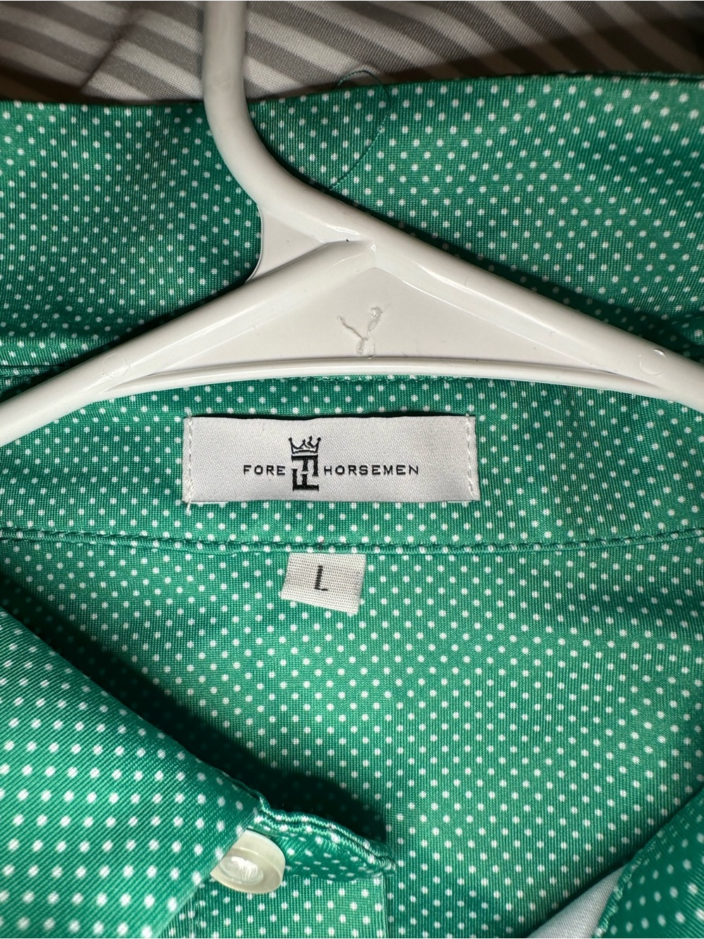 BCBS Men’s Green Polka Dot Polo Shirt - L